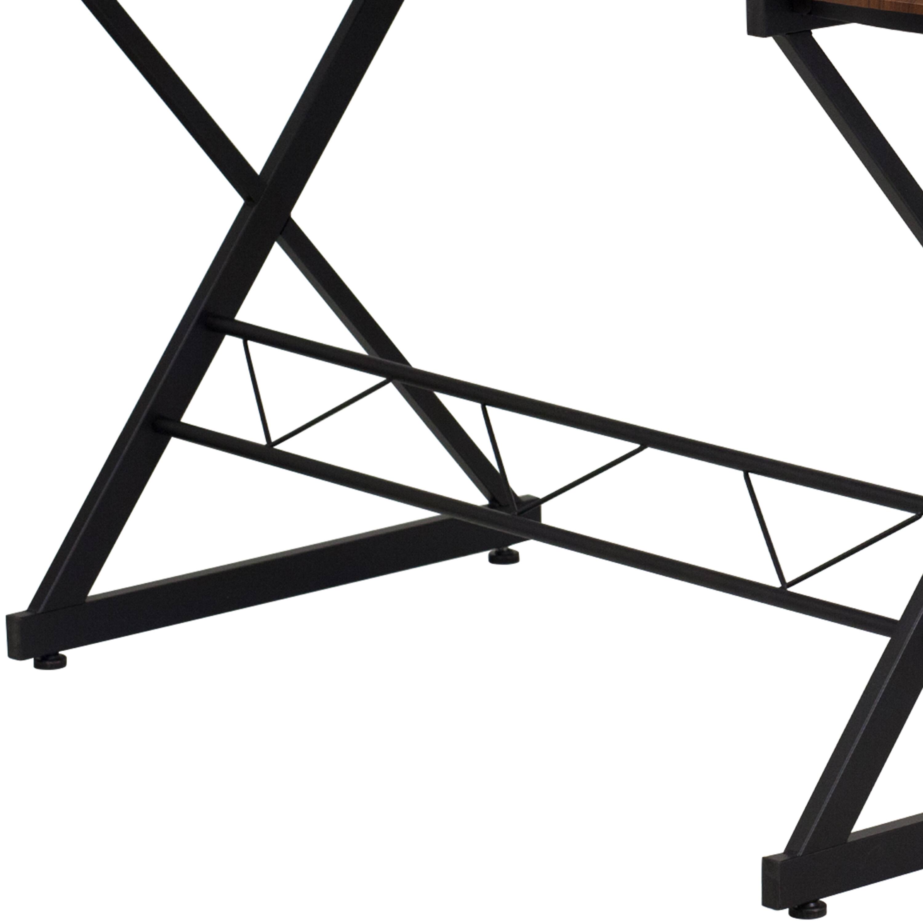 Alt View 8. Emma + Oliver - Laminate L-Shape Computer Desk with Pull-Out Keyboard Tray - Teakwood.