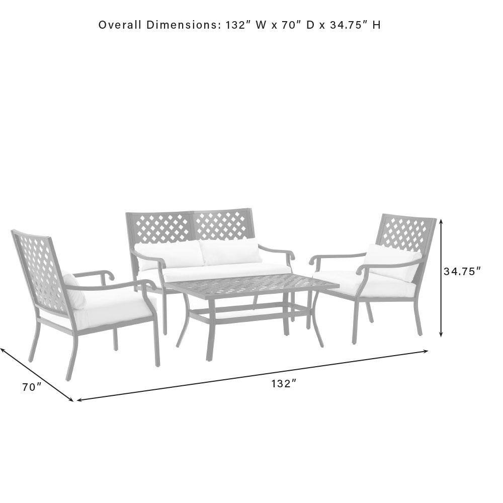 Overall Dimensions: 132" W x 70" D x 34.75" H
