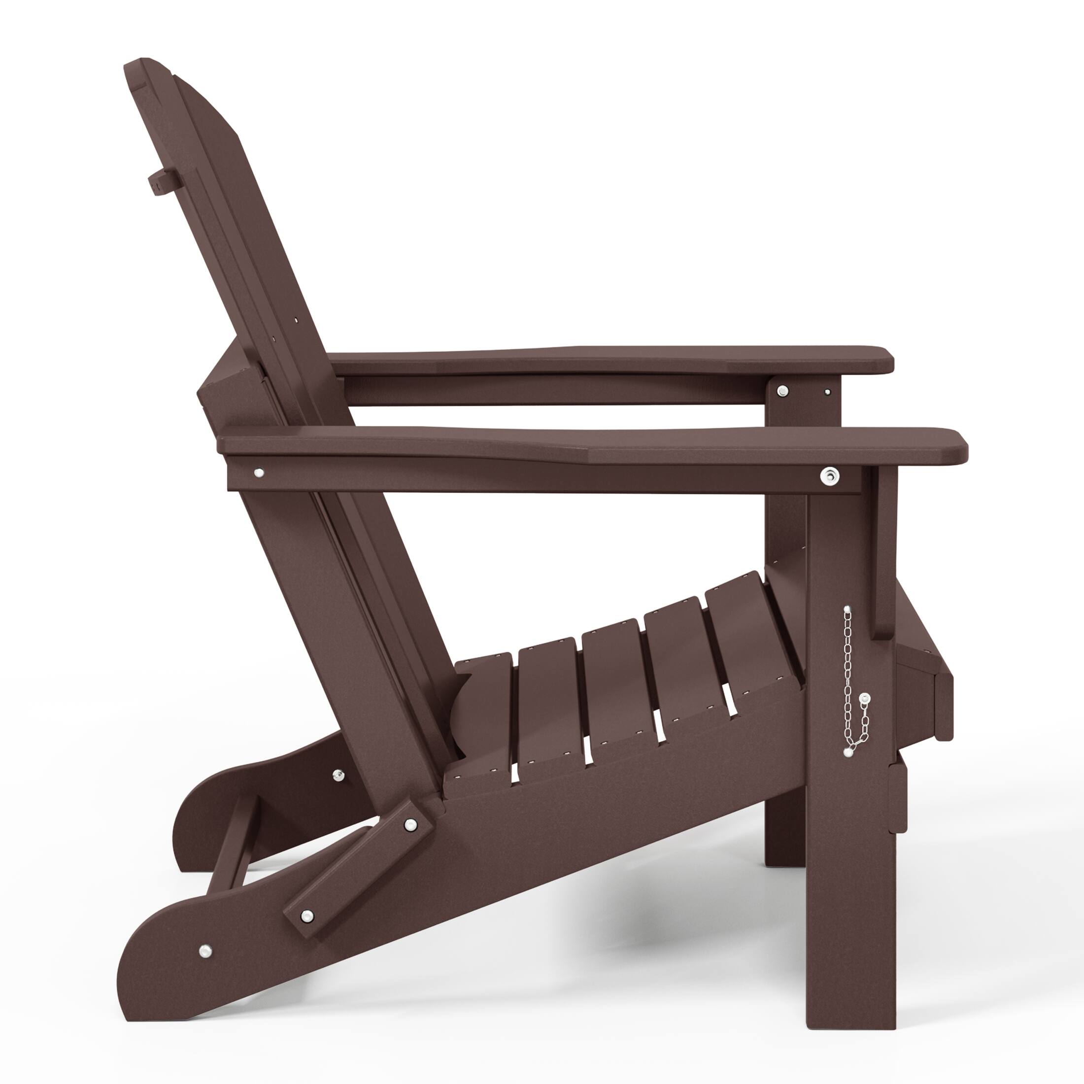 Alt View 1. WestinTrends - WestinTrends Malibu Outdoor HDPE Folding Poly Adirondack Chairs (Set of 4) - Dark Brown.
