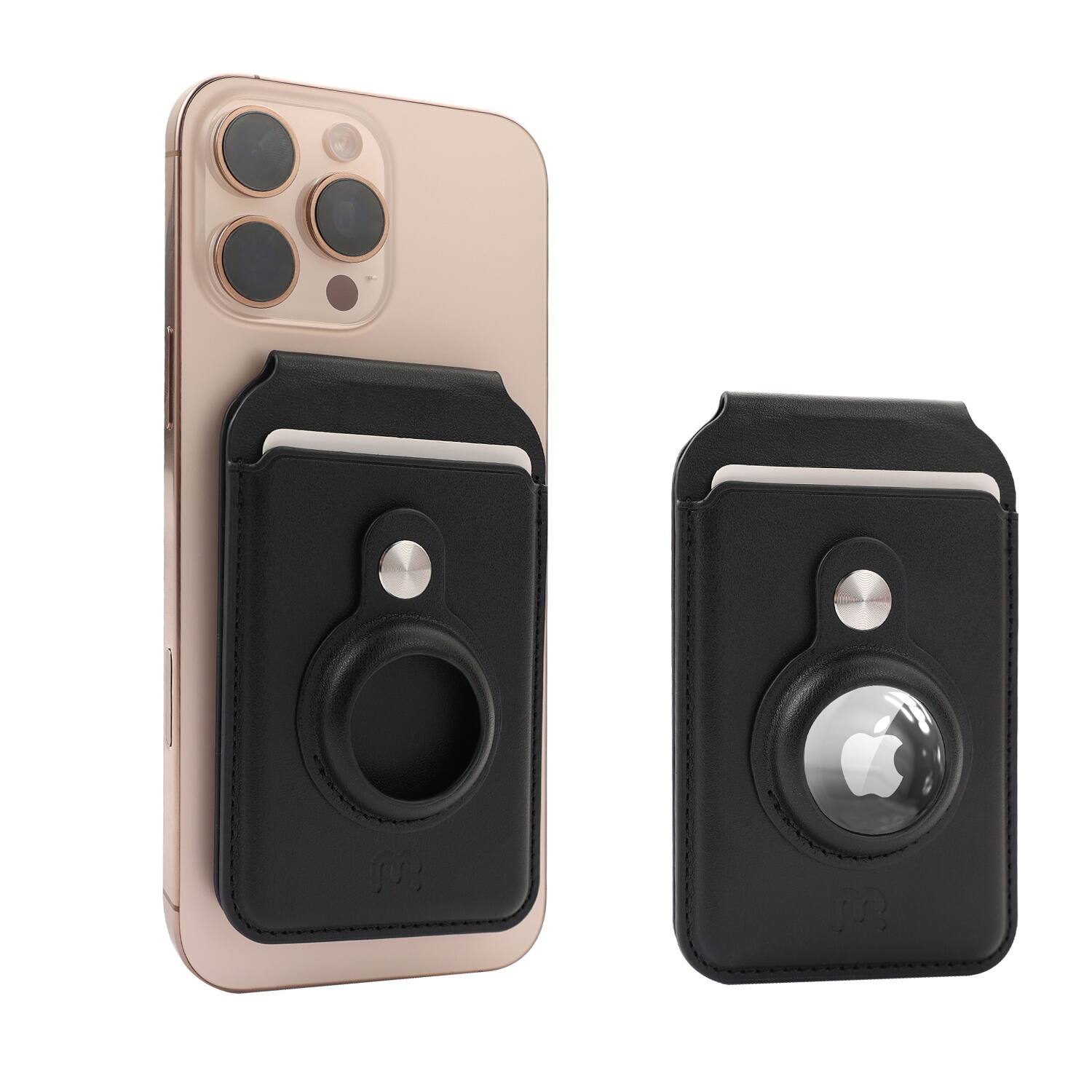 Alt View 1. Mybat Pro - MyBat Pro MagStash Folio MagSafe Wallet + AirTag Case - Black - Black.