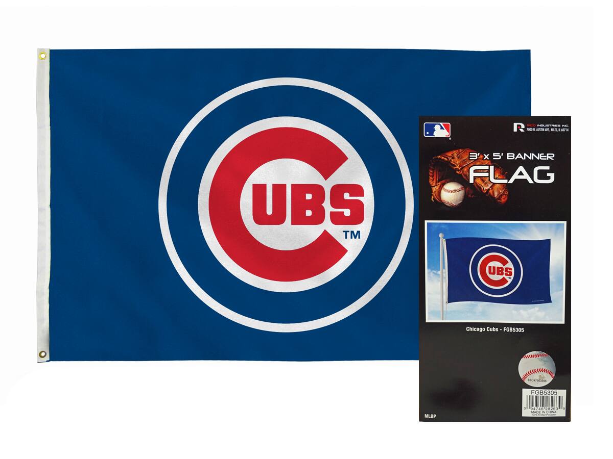 - Chicago Cubs FGB5305
- 3' x 5' Banner Flag
- MLBPA
- Made in China
- MLB
- UBS
- R
- Anin
- MACE
- CHPA
- 24746
- 28263