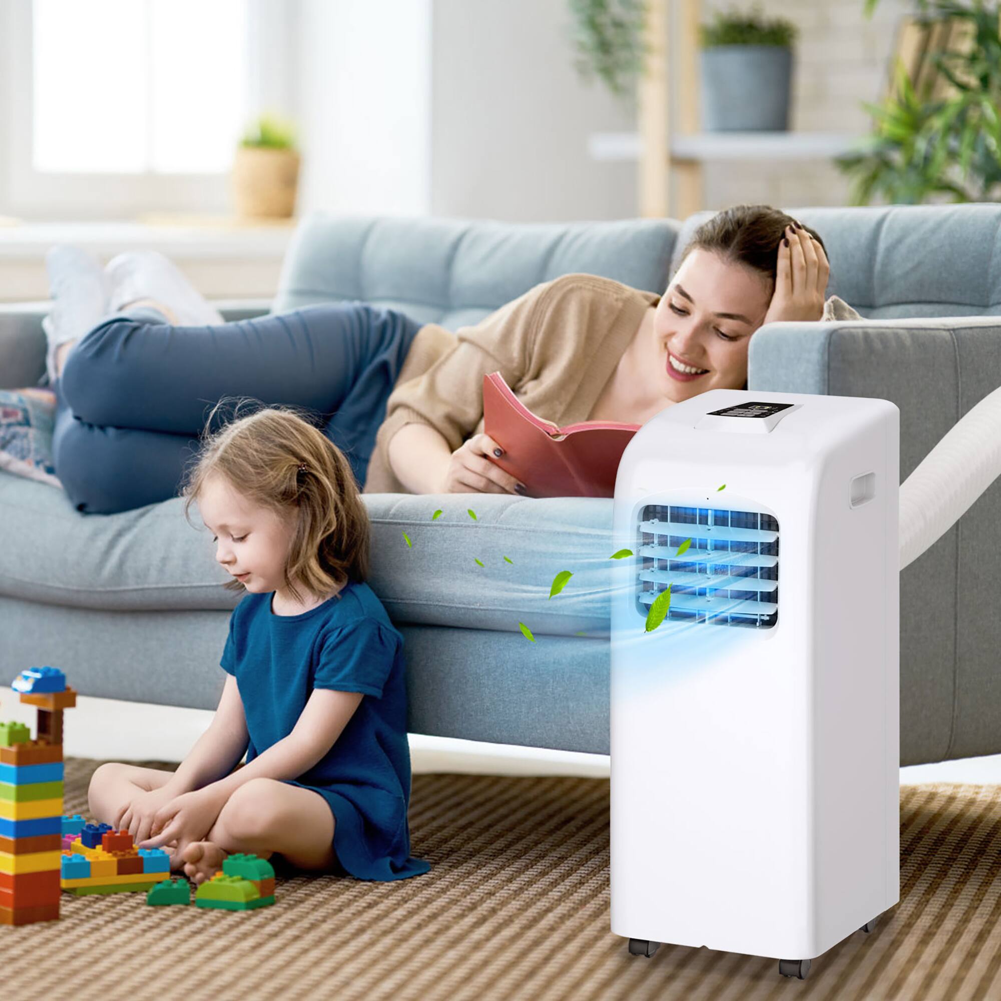 Alt View 6. Costway - Ashrae 8000 BTU Portable Air Conditioner Cools up to 200 sq.ft & Dehumidifier Function Remote - White.