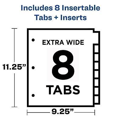Includes 8 Insertable Tabs + Inserts

EXTRA WIDE

8 TABS

11.25" x 9.25"
