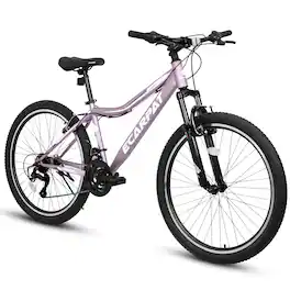 Chery Life - 26 in. 21-Speed V-Brake, Front Suspension Mountain Bike For Teenagers Girls - Purple