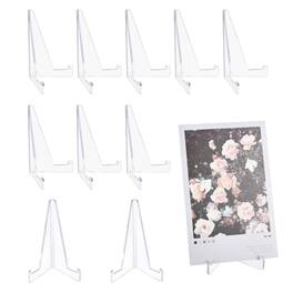 Unique Bargains - 10pcs Card Display Stand, 3.4" Clear Plastic Easel Stands Mini Picture Coin Display Easel Holder for Grade Card