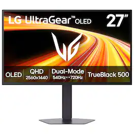 LG - UltraGear 27" OLED Dual Mode (QHD 540Hz, HD 720Hz) 0.02ms G-SYNC Compatible, AMD FreeSync Premium Pro Gaming Monitor - Black