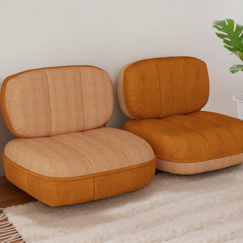 Front. wowmax - Convertible Floor Sofa Bed for Adults, Large Multi-Functional Lounger for Living Room & Bedroom, No Assembly Required - Orange.