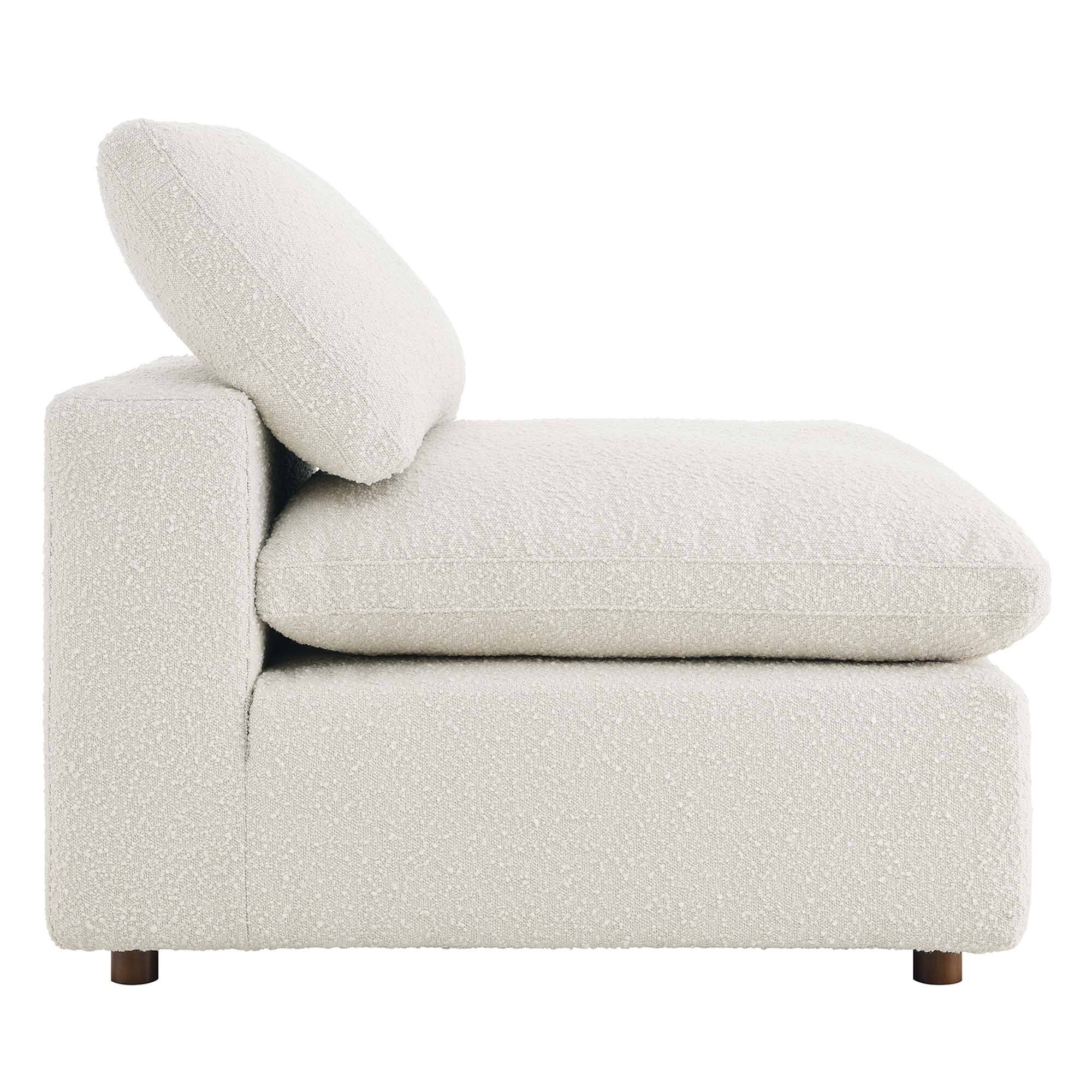 Back. Modway - Commix Down Filled Overstuffed Boucle Fabric Armless Chair by Modway - Ivory.