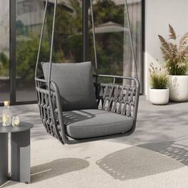 Kaliah Outdoor Patio Aluminum Swing Chair by Modway - Charcoal Charcoal