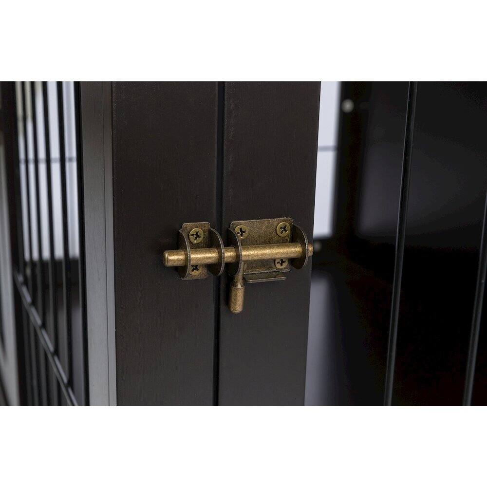 Alt View 4. TRIXIE - Dog Crate, Wooden Indoor Kennel Furniture for Dogs Up to 66 lb - Espresso Brown.