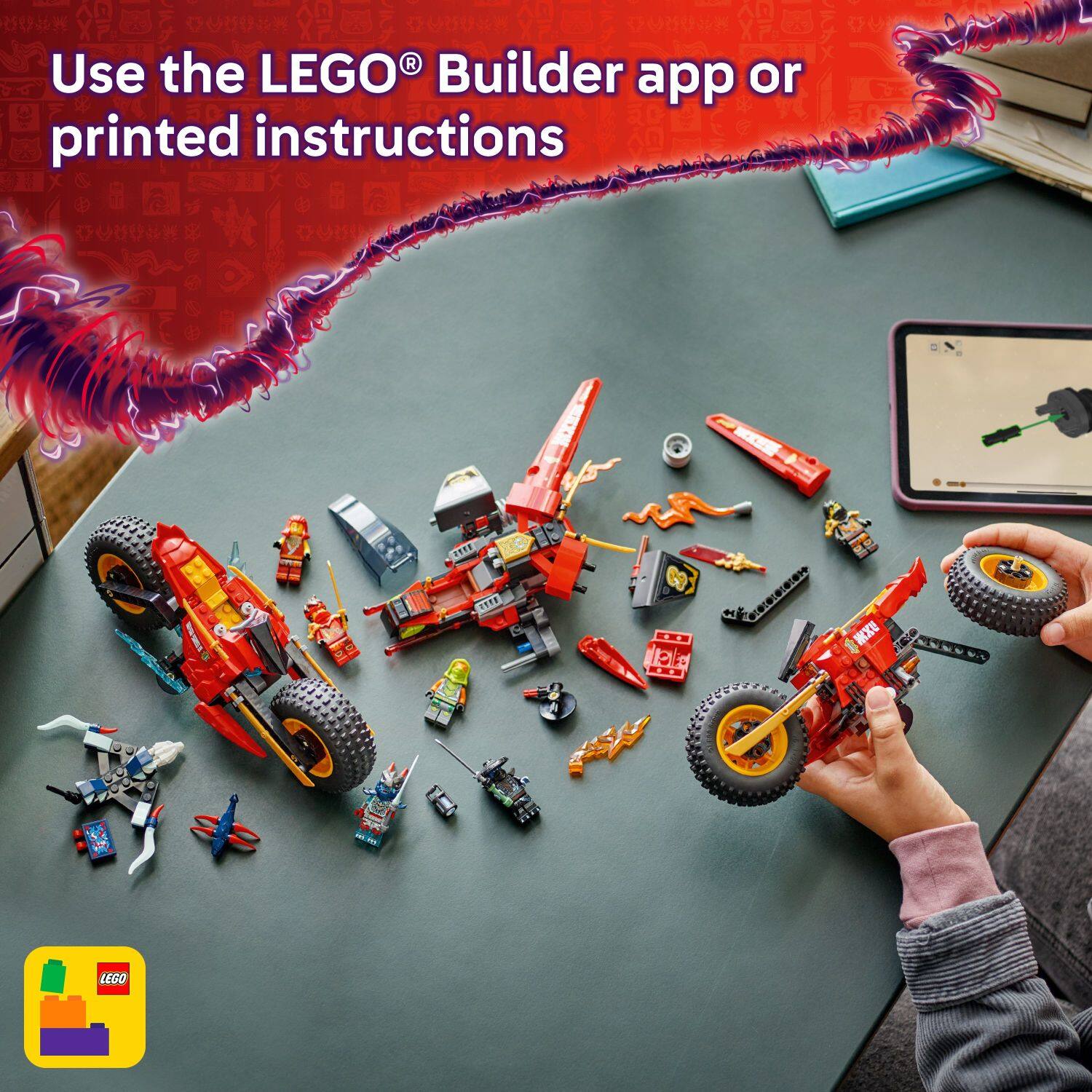 Use the LEGO Builder app or printed instructions