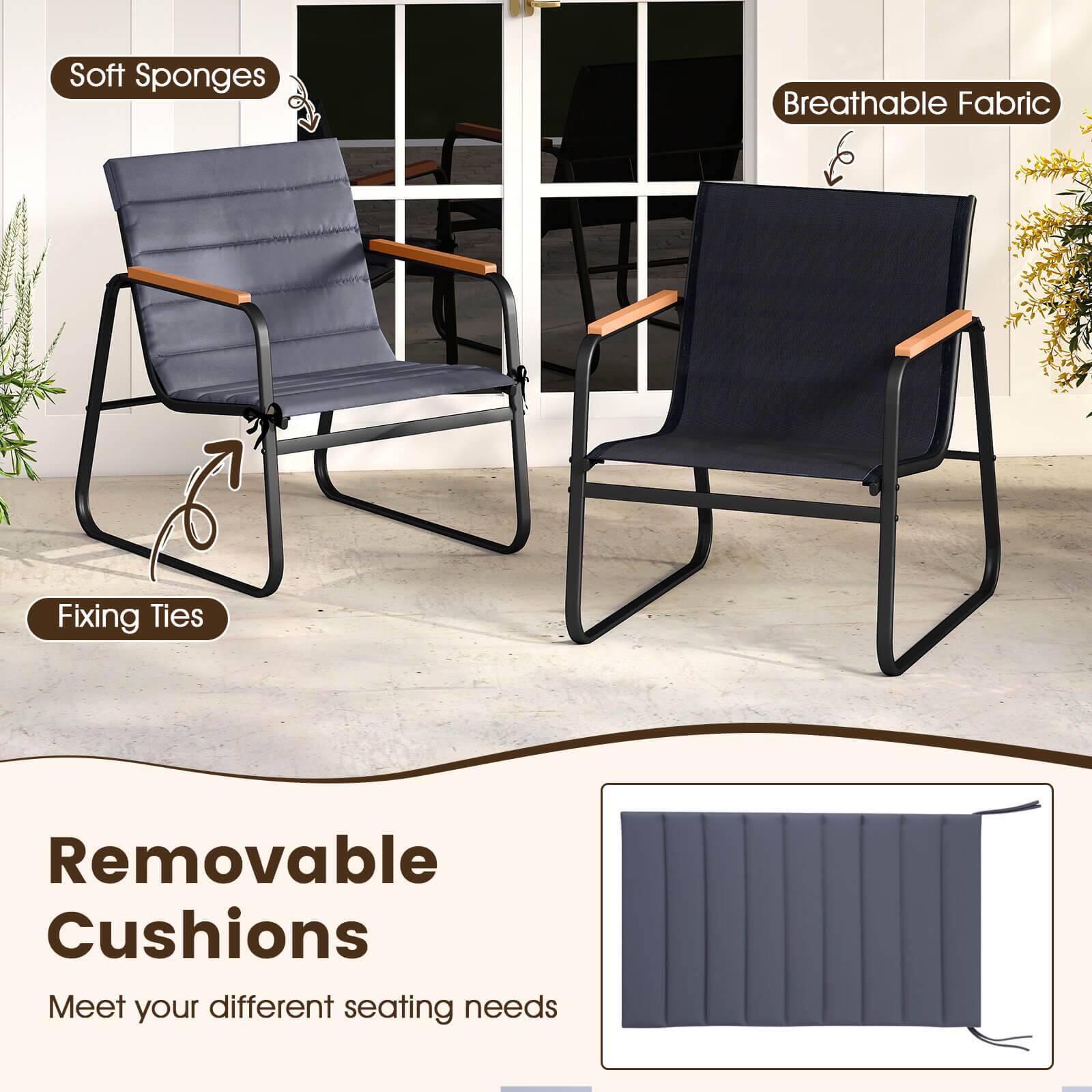 Soft Sponges  
Breathable Fabric  
Fixing Ties  
Removable Cushions  
Meet your different seating needs