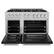 Left. ZLINE - ZLINE 48 in. Select Satin Dual Fuel Range with 8 Burner Cooktop (HDRS-BLM-48) - Satin Steel/White Matte.