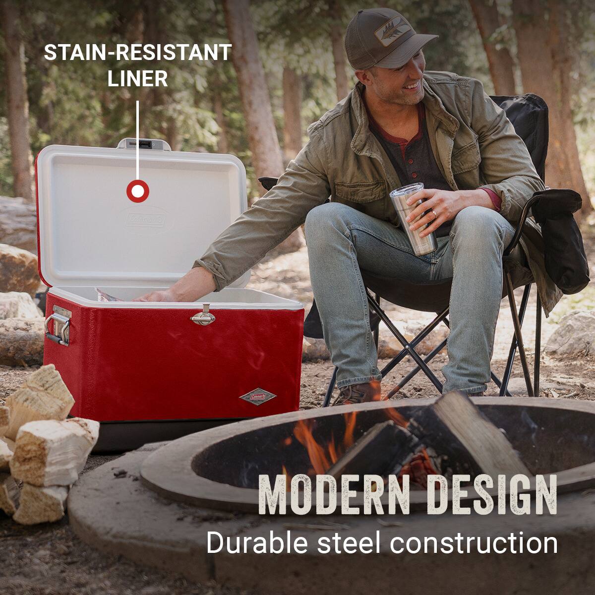 STAIN-RESISTANT LINER

MODERN DESIGN
Durable steel construction