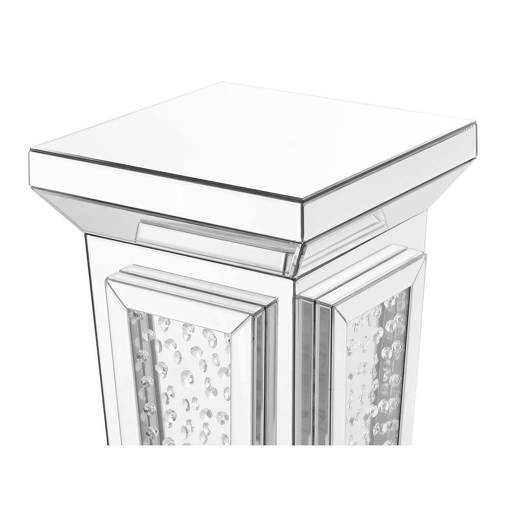 Angle. Elegant Decor - 15 inch Crystal End Table in Clear Mirror Finish - Clear.