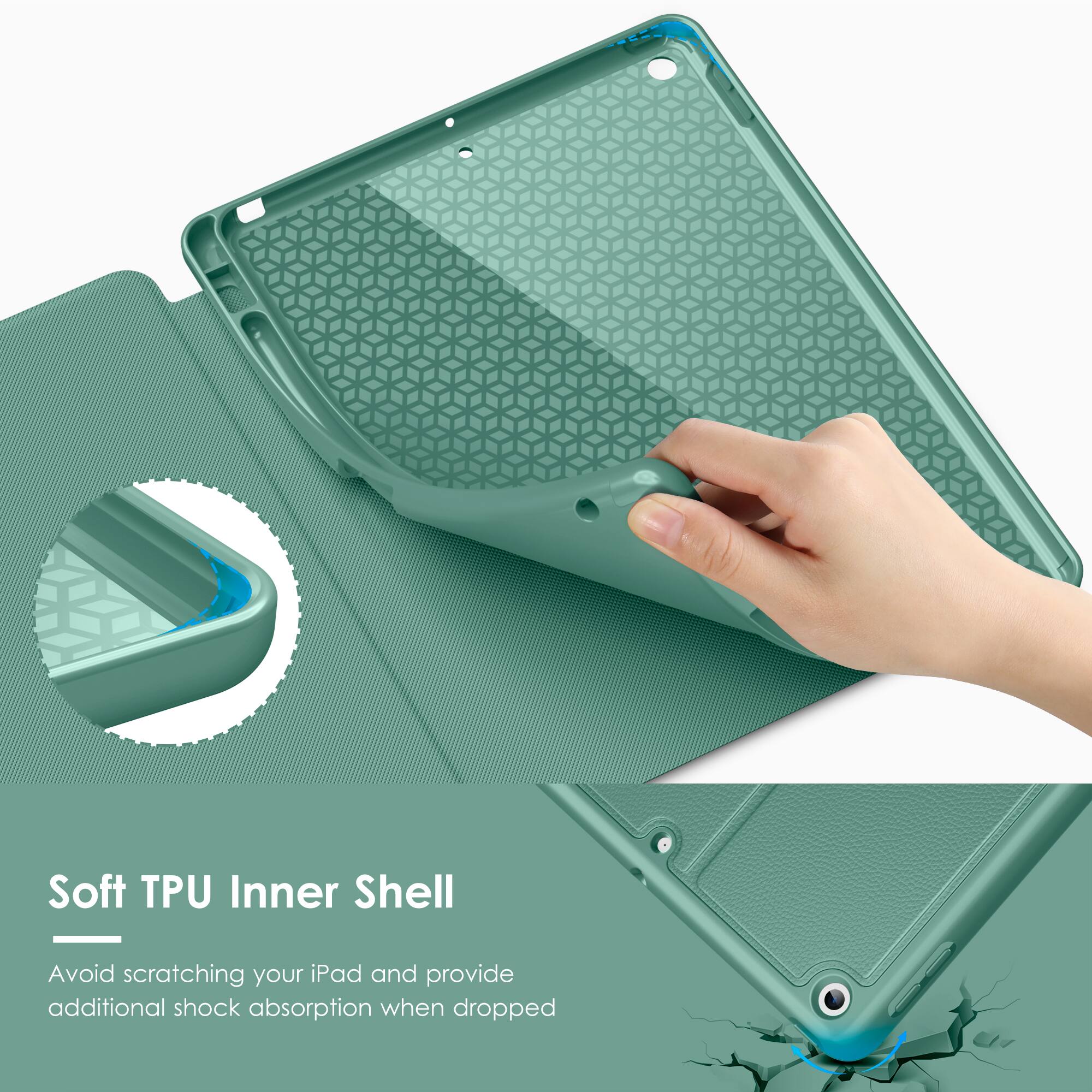 Soft TPU Inner Shell

Avoid scratching your iPad and provide additional shock absorption when dropped.