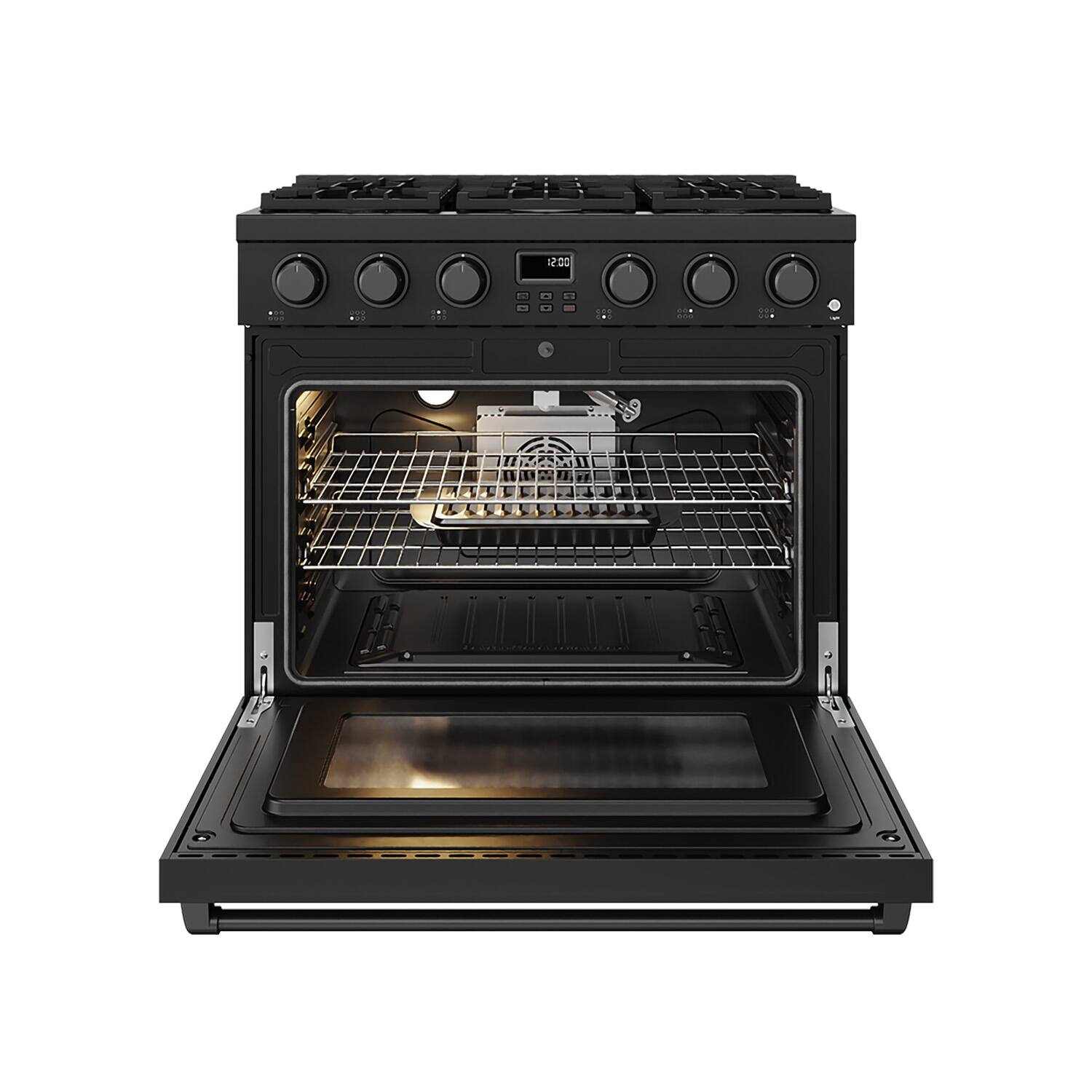 Back. Thor Kitchen - 6.0 Cu. Ft. Freestanding LP Gas Convection Range - Matte black.