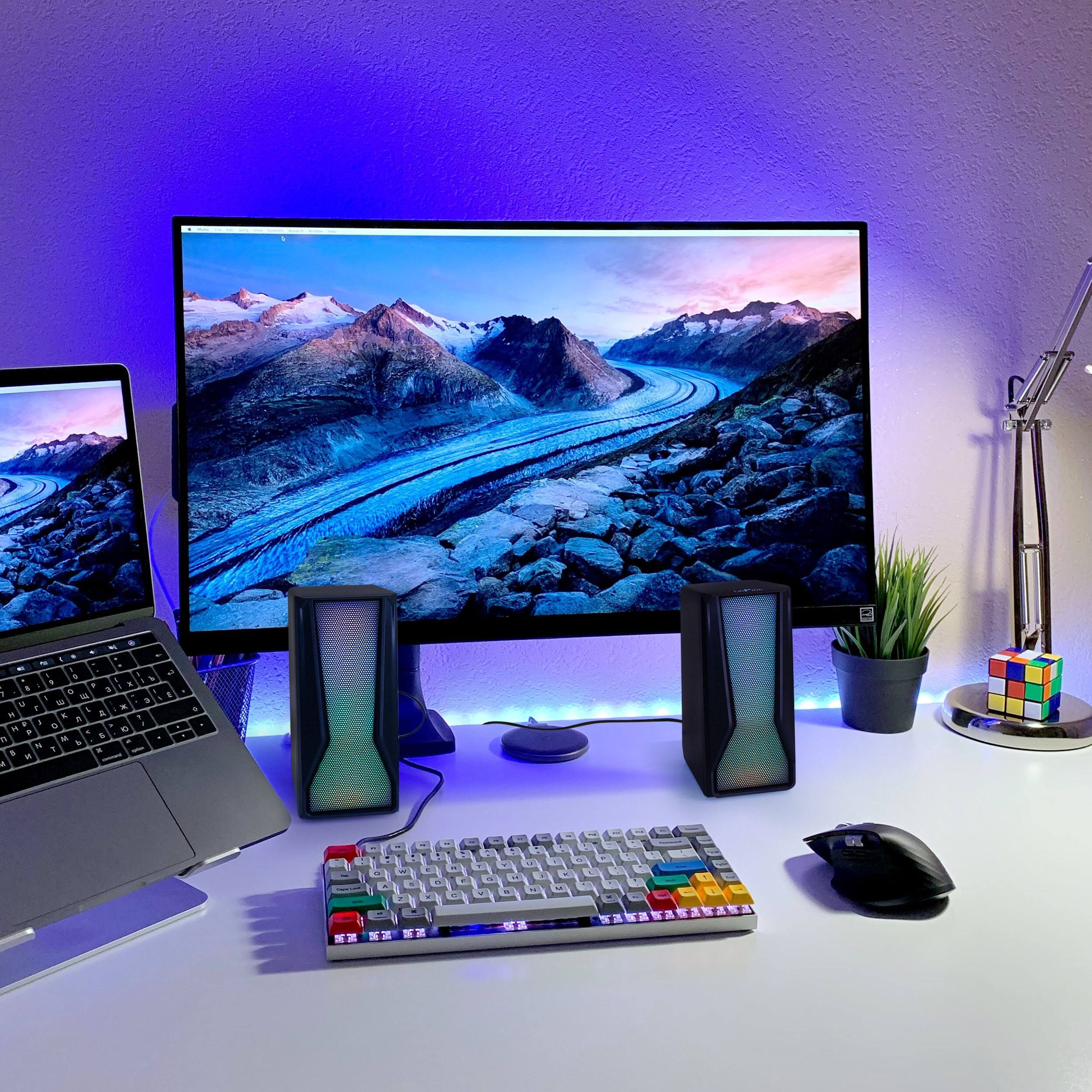 Alt View 4. beFree Sound - beFree Sound Color LED Dual Gaming Speakers - Black.