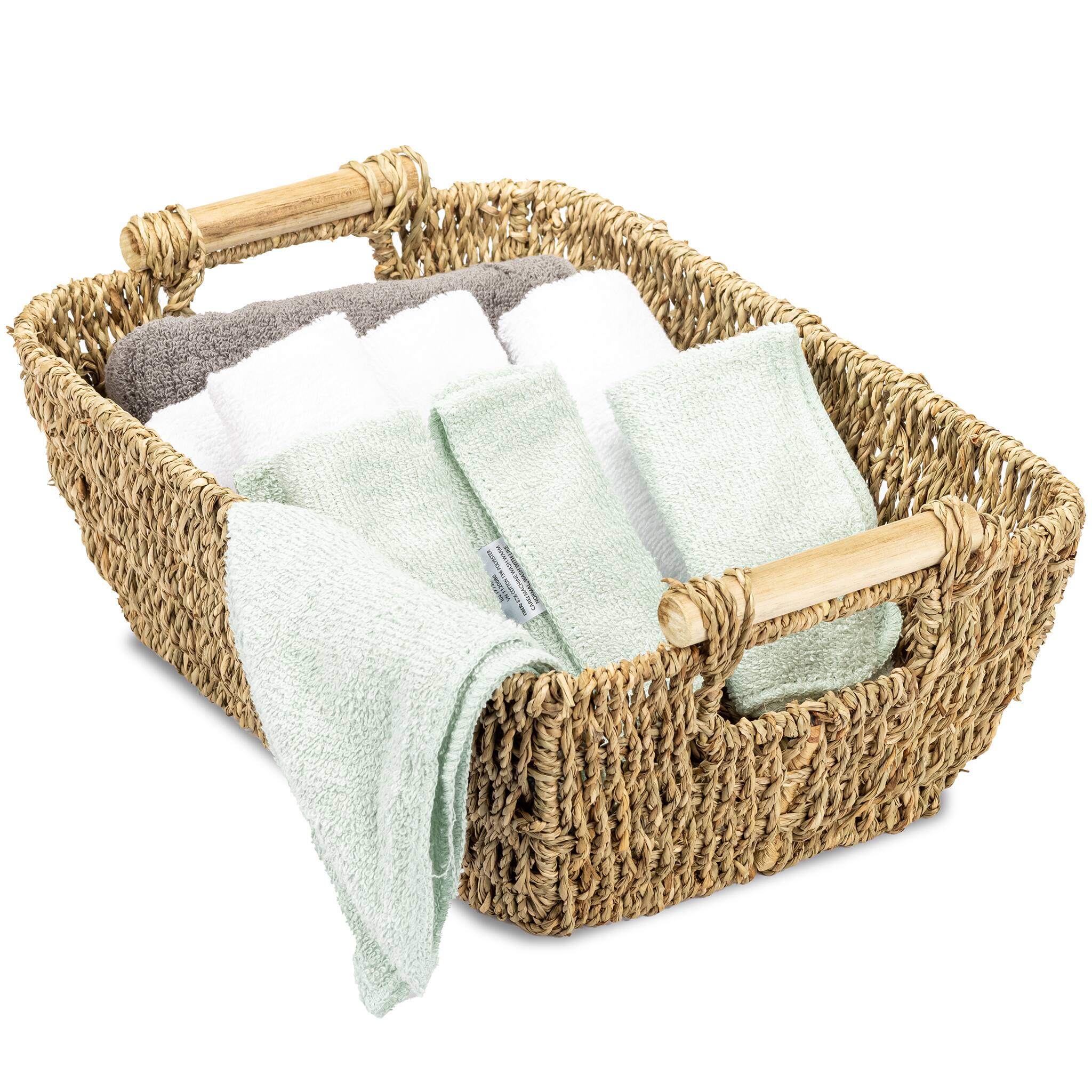Angle. Sorbus - Woven Wicker Storage Baskets (2 Pack).