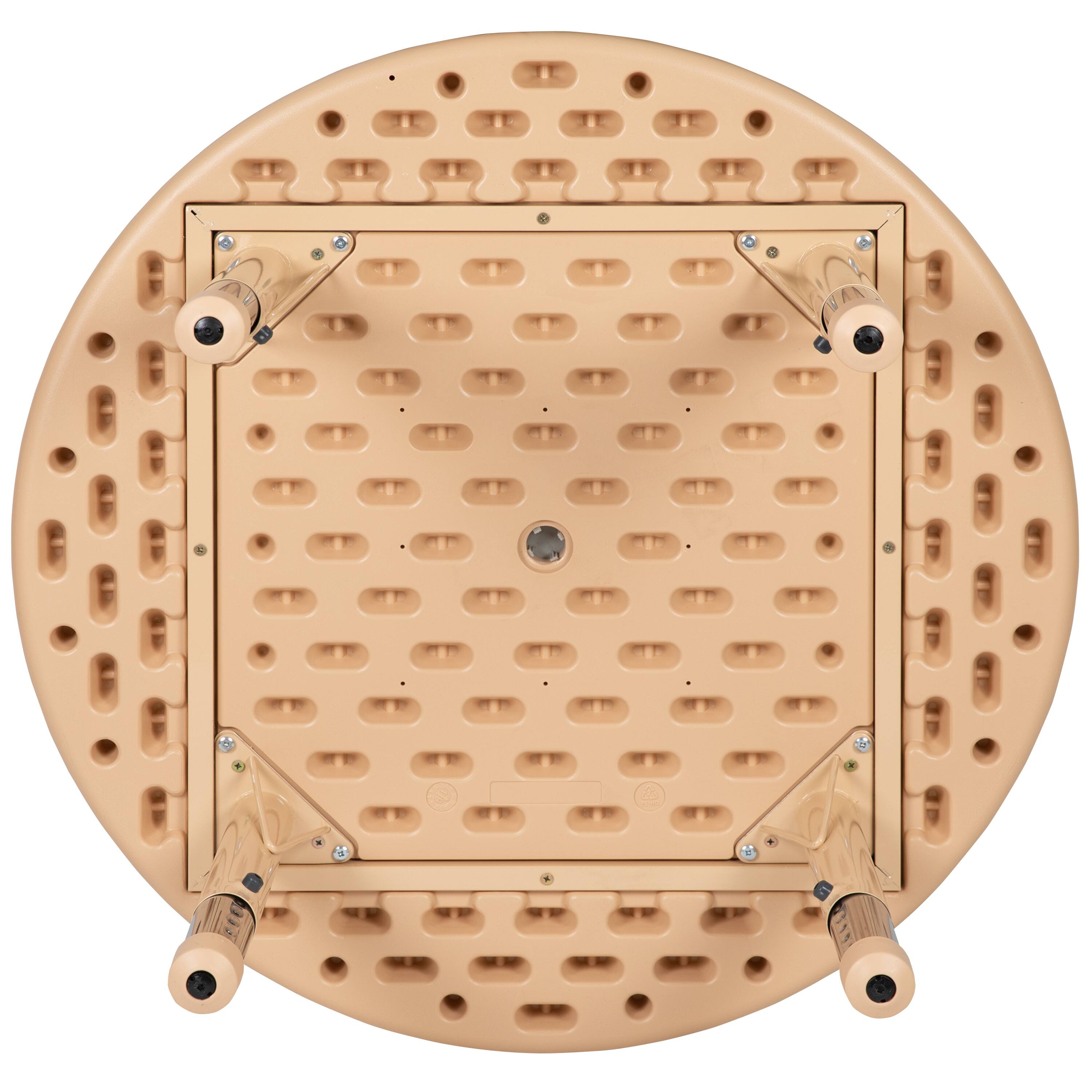 Alt View 7. Emma + Oliver - 33" Round Plastic Height Adjustable Activity Table - Natural.