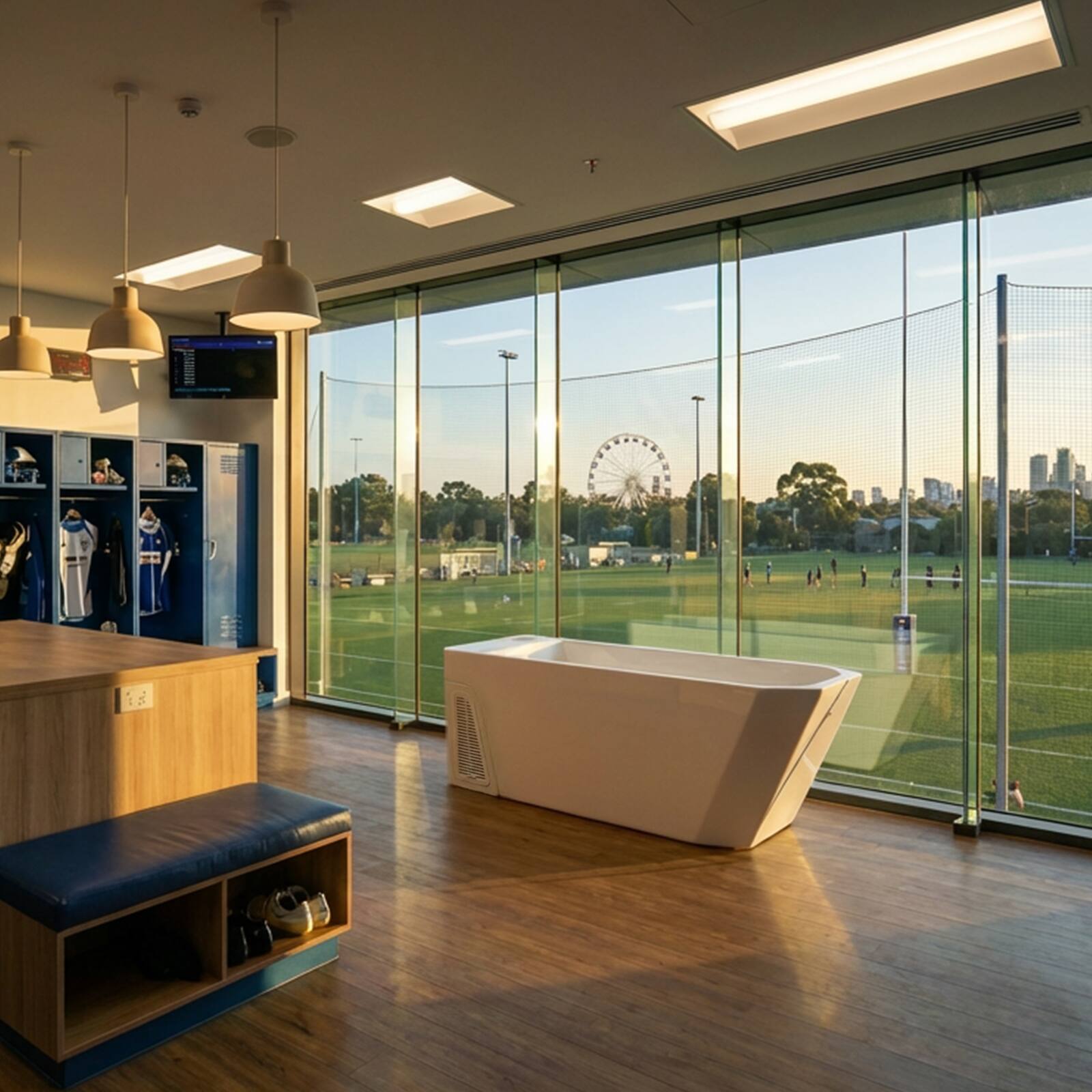 Alt View 10. Empava - 77 in. x 31.5 in. Cold Plunge Freestanding Bathtub 2 Jets Ice Bath W/ Ozone Sterilization - Chiller - Heater in White - White.