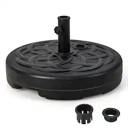 Kadyn - Outdoor Umbrella Base 22 Inch Fillable HeavyDuty Round Patio Umbrella Base Stand - Black
