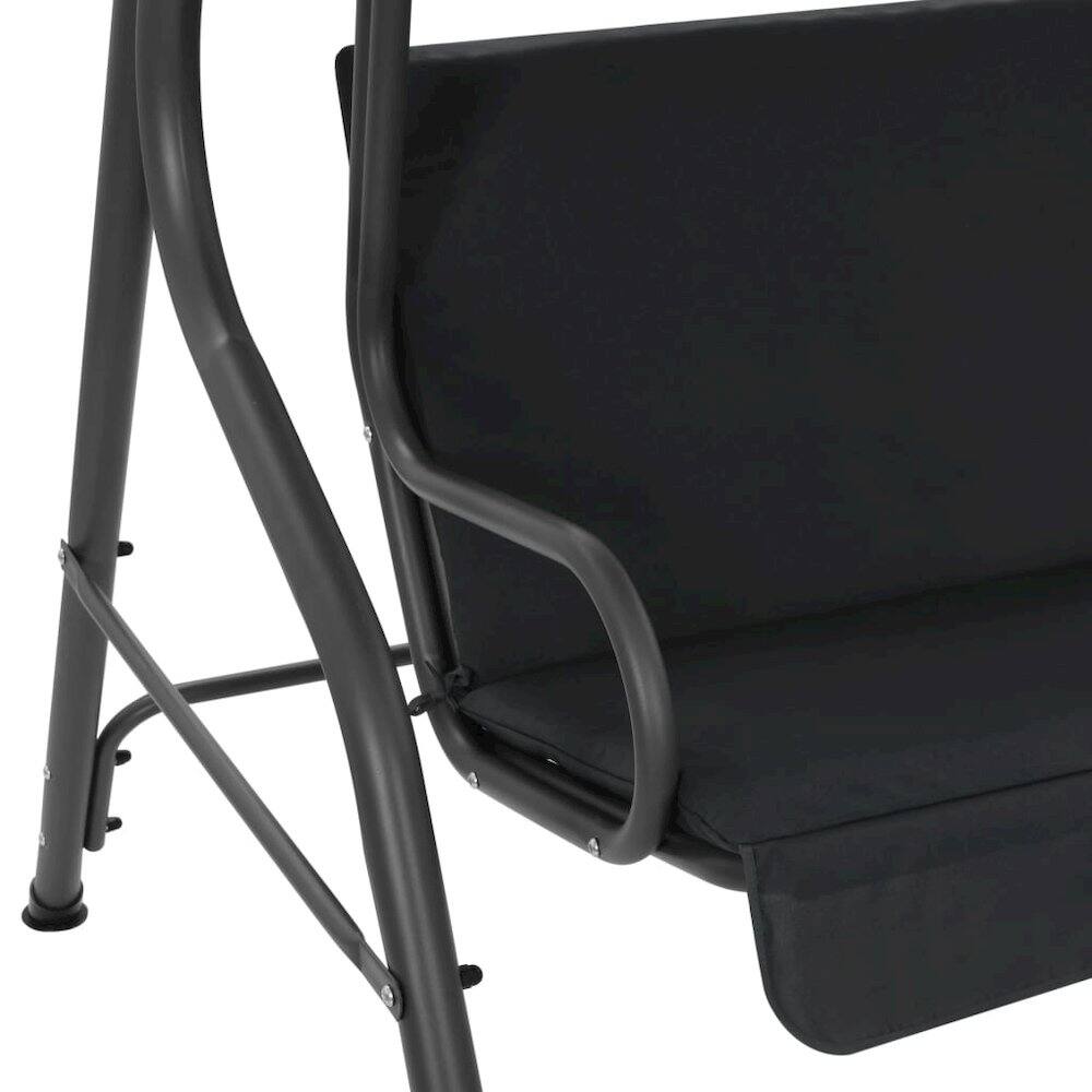 Back. vidaXL - Garden Swing Chair Powder-coated steel - Anthracite.
