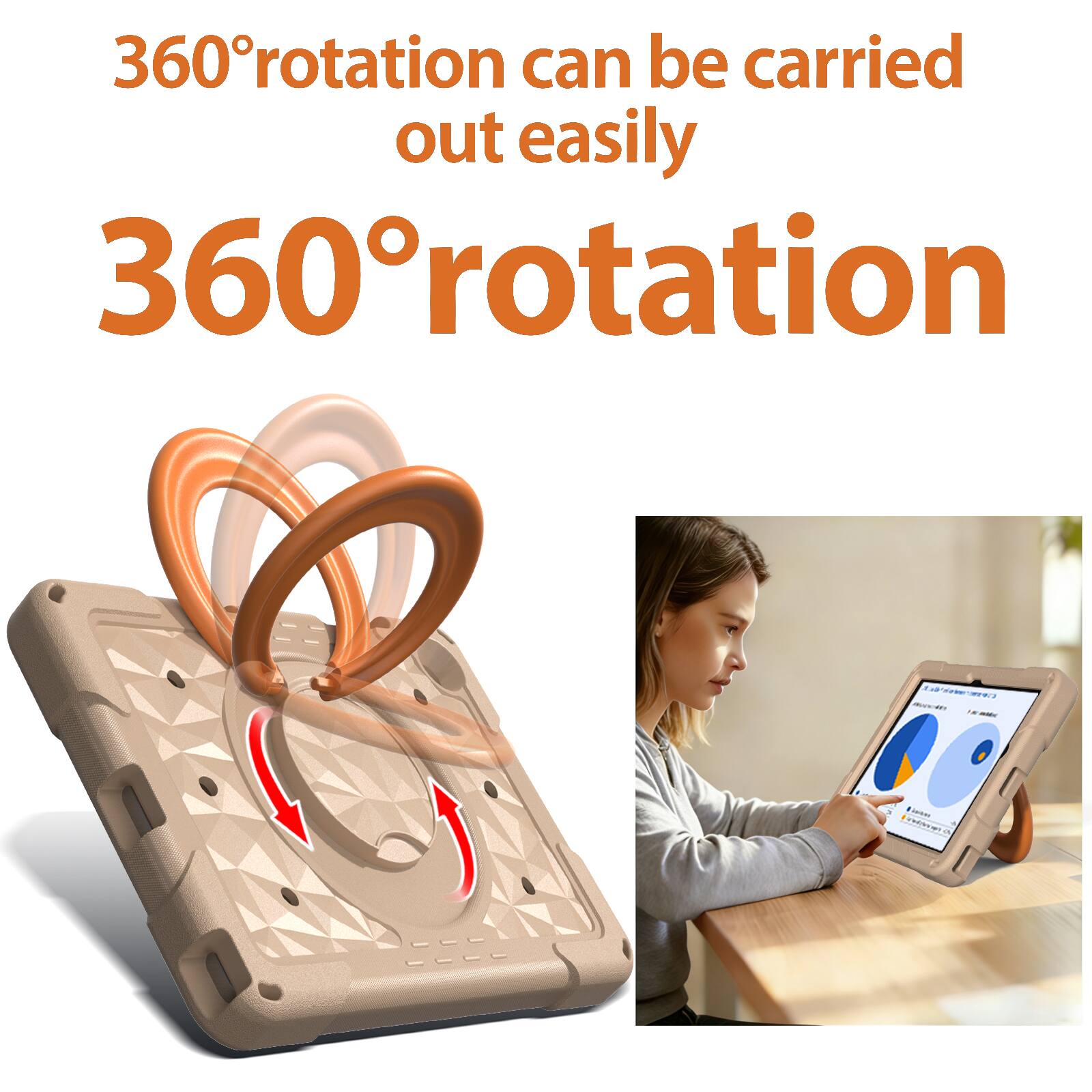 360° rotation can be carried out easily  
360° rotation