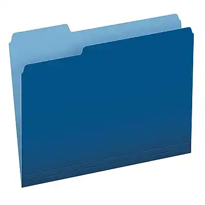 Front. Pendaflex - Pendaflex Two-Tone File Folders, 1/3-Cut Tab, Letter Size, Navy Blue, 100/Box (152 1/3 NAV) - Navy Blue.