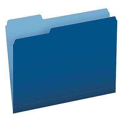 Front. Pendaflex - Pendaflex Two-Tone File Folders, 1/3-Cut Tab, Letter Size, Navy Blue, 100/Box (152 1/3 NAV) - Navy Blue.