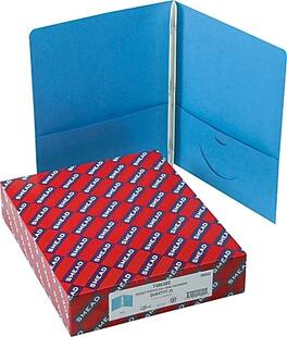 Smead - 2-Pocket Portfolio Folder with Fasteners, 25/Box (88052) - Blue