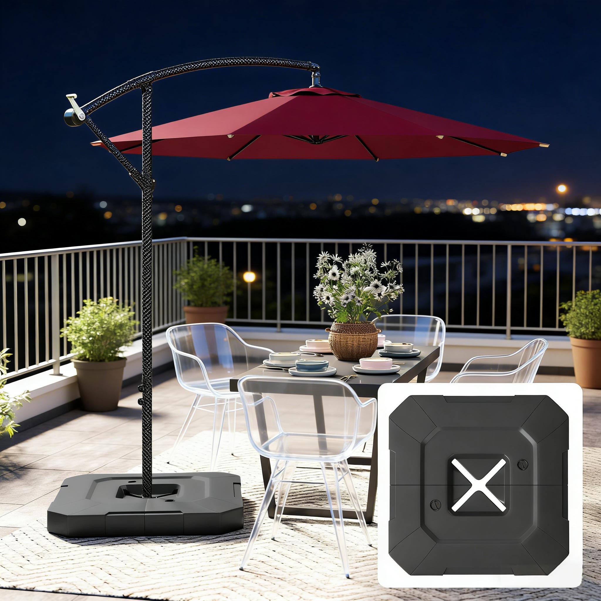 Angle. Anysun - Outdoor Weather-Resistant Cantilever Umbrella Base for cantilever Offset Umbrellas with Cross Base, Assembly Required - Black.