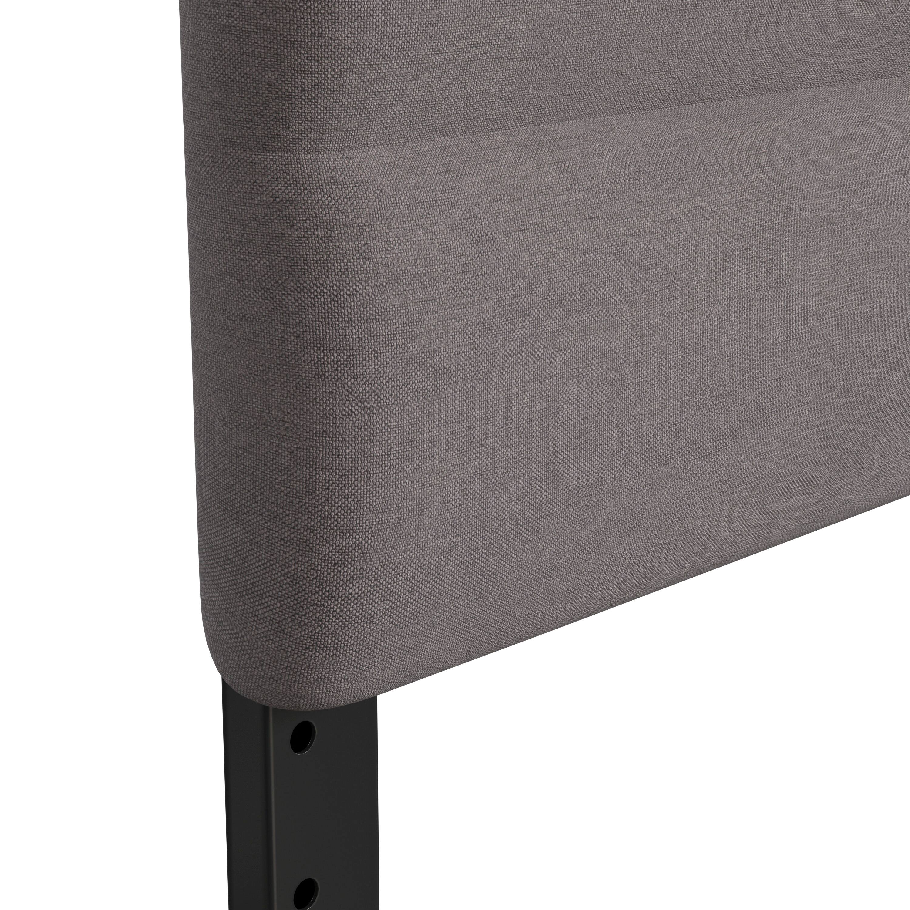 Alt View 10. Emma + Oliver - Gannon Modern Upholstered Headboard with Horizontal Line Stitching and Adjustable Height Rails - Gray.
