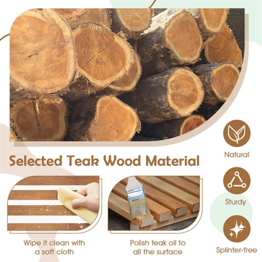 Selected Teak Wood Material

- Natural
- Sturdy
- Splinter-free

Wipe it clean with a soft cloth

Polish teak oil to all the surface