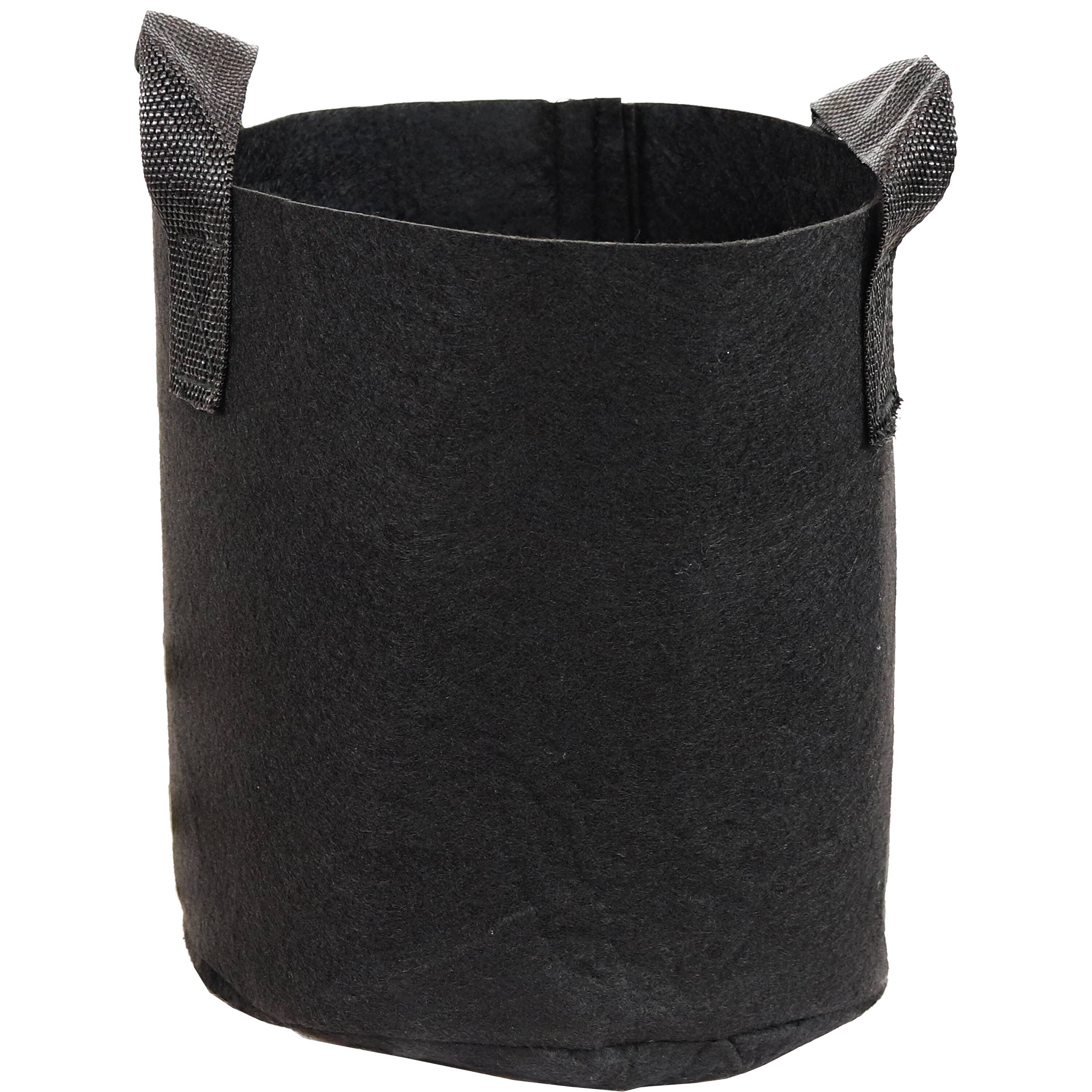 Front. Sunnydaze - Nonwoven Polypropylene Fabric Grow Bag with Handles - 2 gallon - Black.