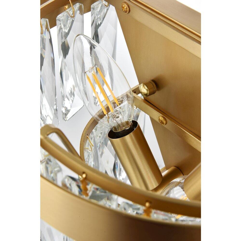 Alt View 1. Elegant Lighting - Josephine 10 Inch Wall Sconce In Satin Gold - Satin Gold And Clear.