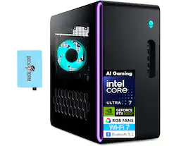 Alienware - Aurora Desktop PC (Intel Ultra 7 265F, 32GB DDR5, 1TB M.2 PCIe SSD, Win 11 Pro) w/USB Hub - Black