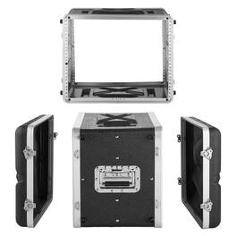 VEVOR - 8U Rack Case, 14 in Depth, Server Rack Cabinet Shallow with ABS Construction, Recessed Twist Latches, Detachable Front - Black