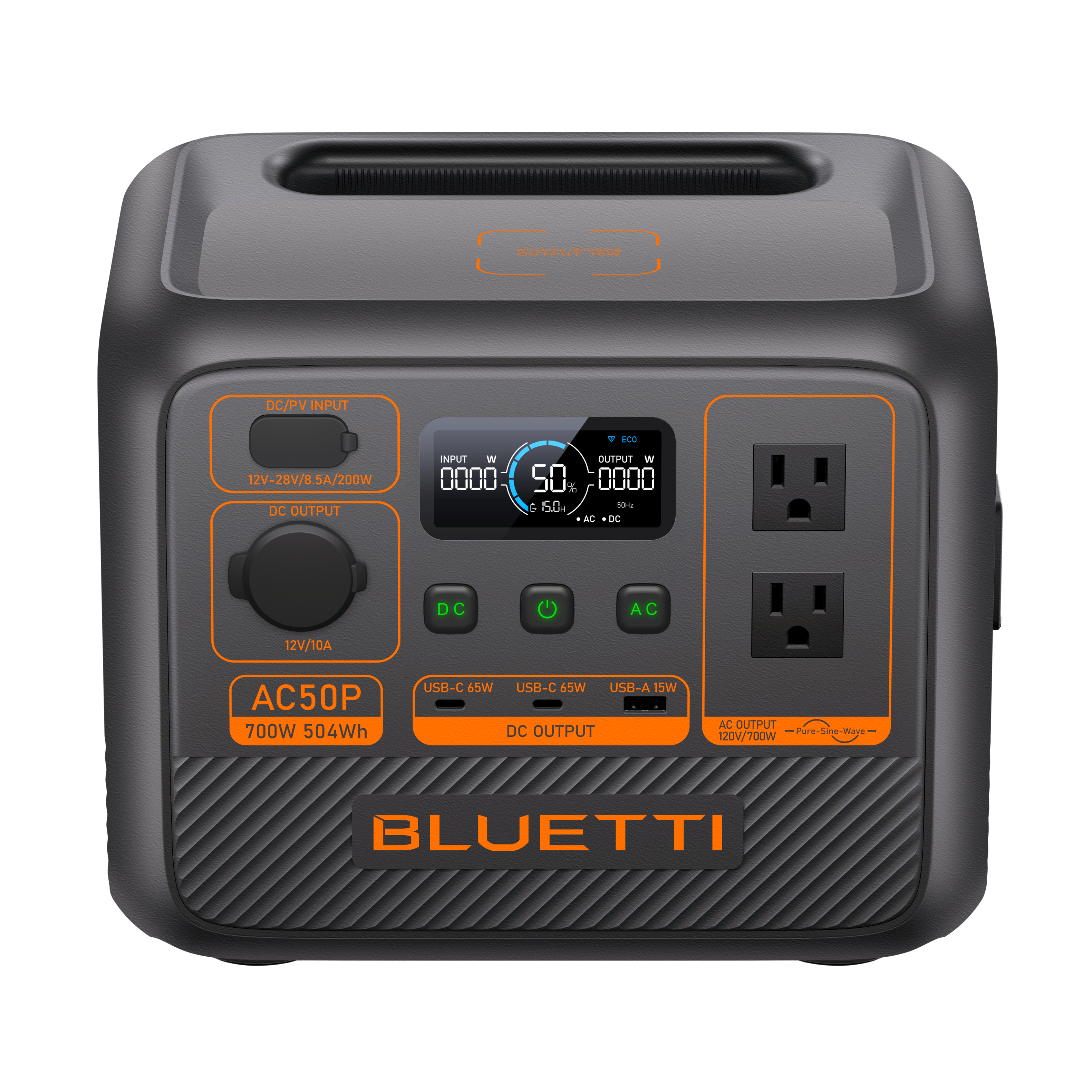 BLUETTI - Premuim 200 V2 2800W Back-Up Solar Generator (2074 Wh Capacity) - Black - Front_Zoom