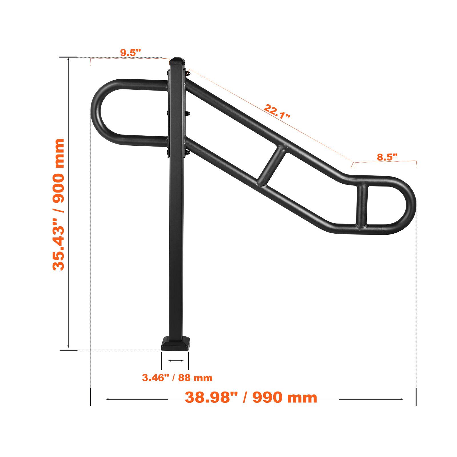 9.5" / 900 mm  
35.43" / 990 mm  
22.1"  
8.5"  
3.46" / 88 mm  
38.98" / 990 mm