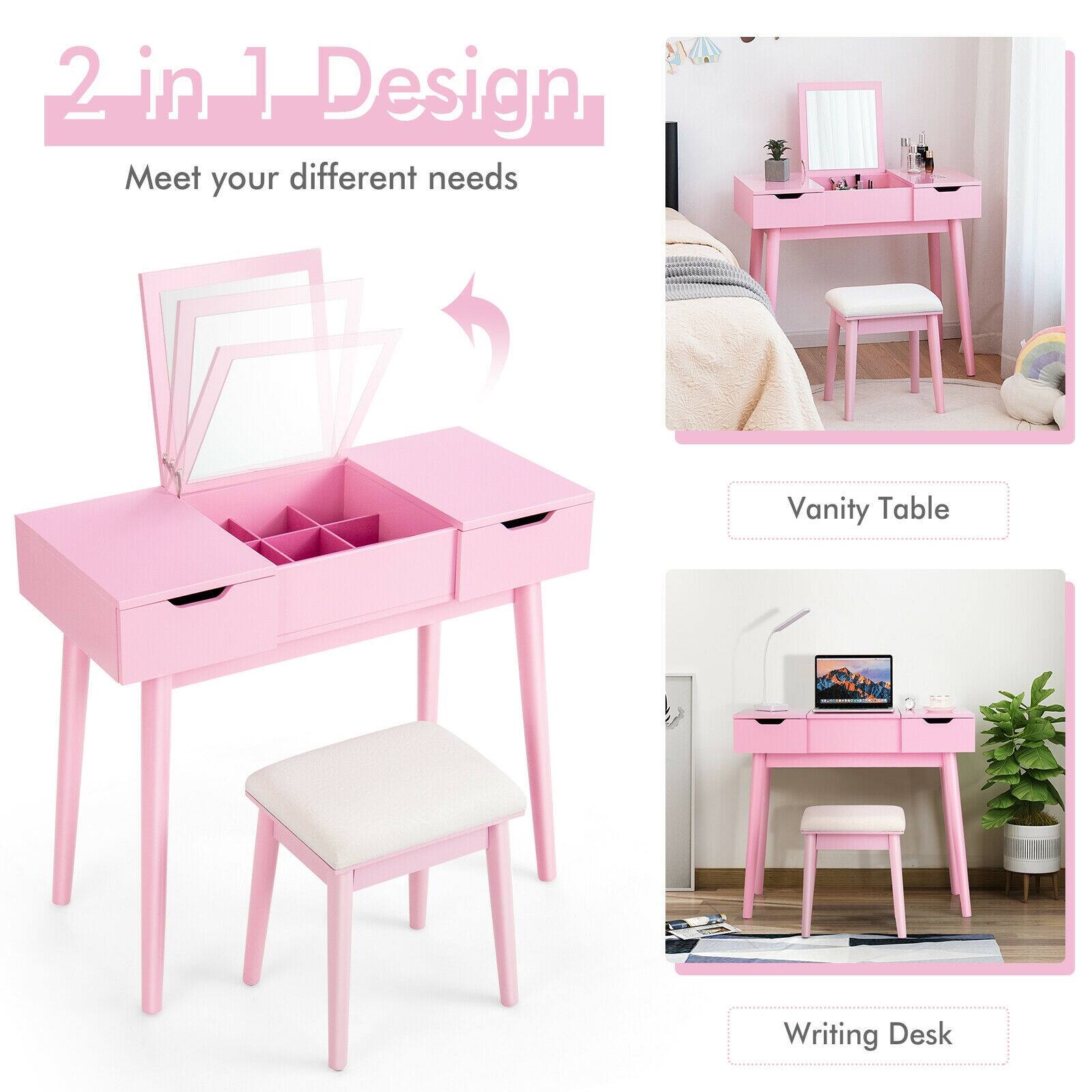 2 in 1 Design
Meet your different needs
Vanity Table
Writing Desk