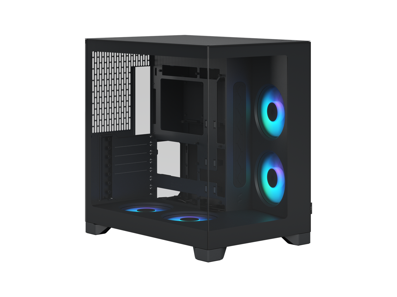 Alt View 2. Fractal Design - Fractal Design Pop 2 Vision Black RGB - Dual-Chamber Case with Glass Panels, 4 RGB Fans, Spacious E-ATX/ATX/mATX/ITX - Black.