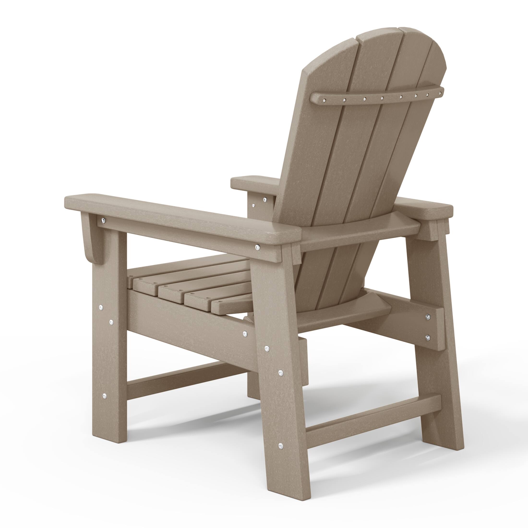 Alt View 1. WestinTrends - WestinTrends Malibu Kids Outdoor HDPE Adirondack Plastic Patio Chair - Weathered Wood.