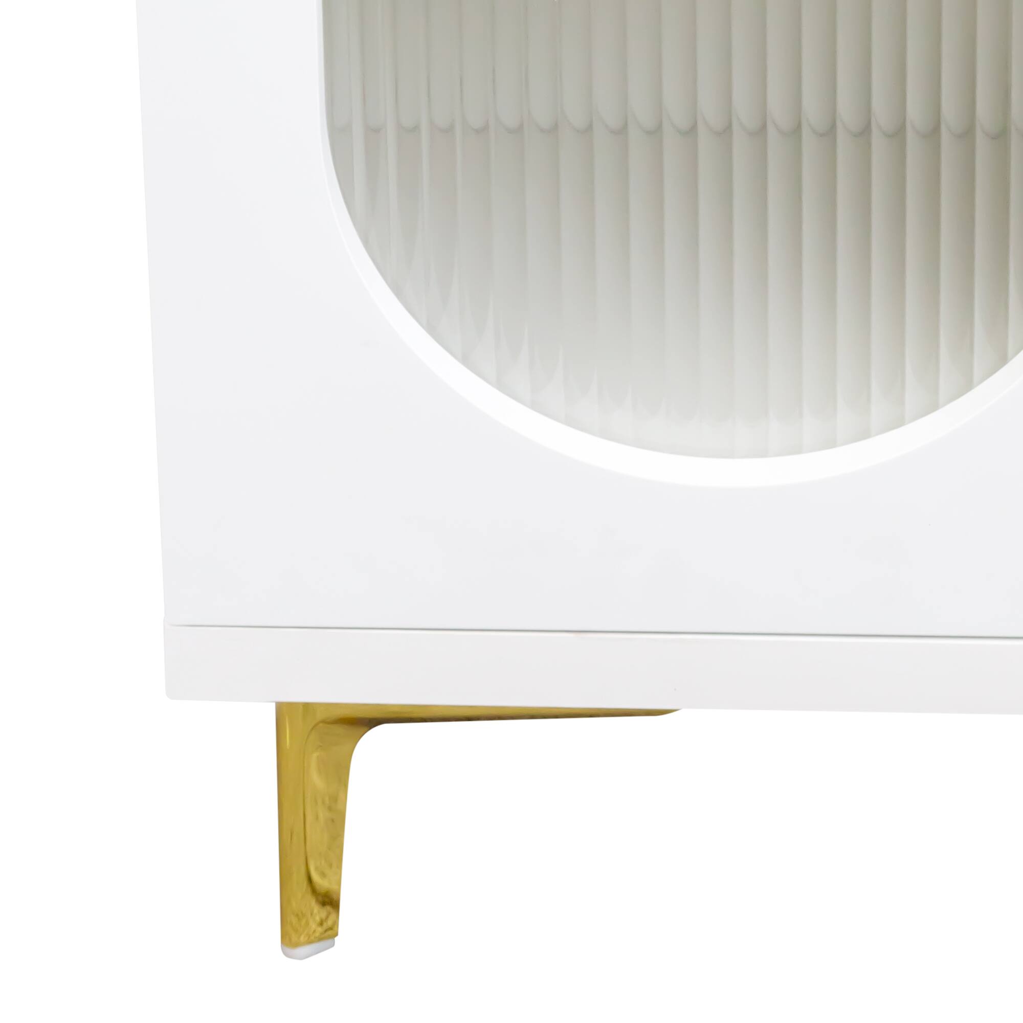 Alt View 4. GOODSILO - Extendable Rectangle TV Stand and Media Console with Adjustable Storage - White.