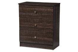 Baxton Studio - Decon Modern and Contemporary Wood 3-Drawer Storage Chest - Brown