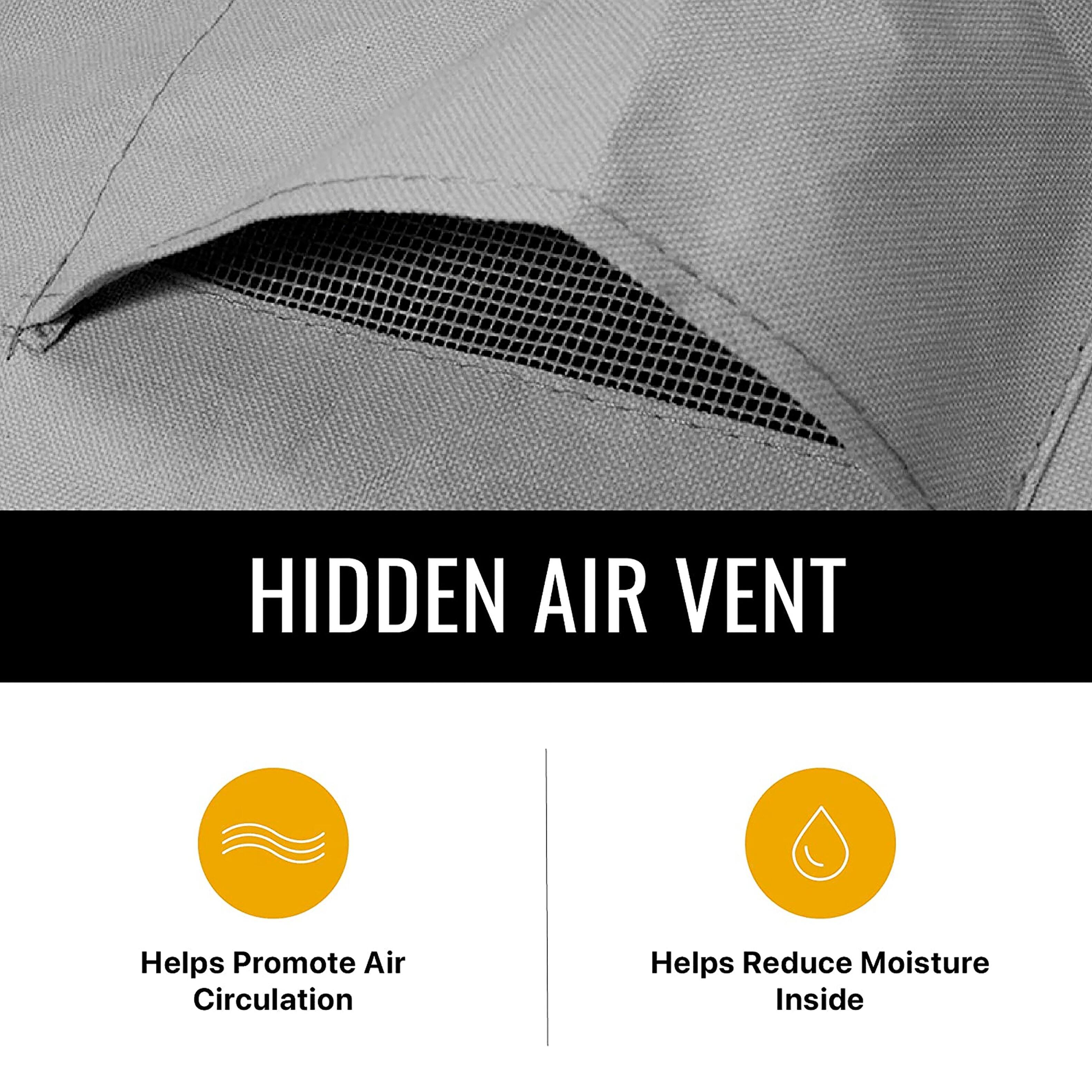 HIDDEN AIR VENT

- Helps Promote Air Circulation
- Helps Reduce Moisture Inside