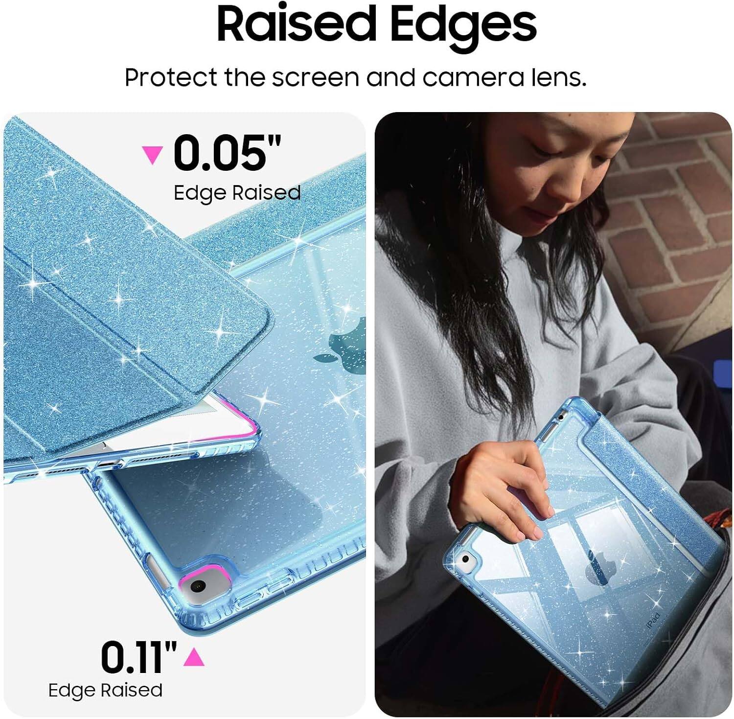 Raised Edges Protect the screen and camera lens.

0.05" Edge Raised

0.11" Edge Raised