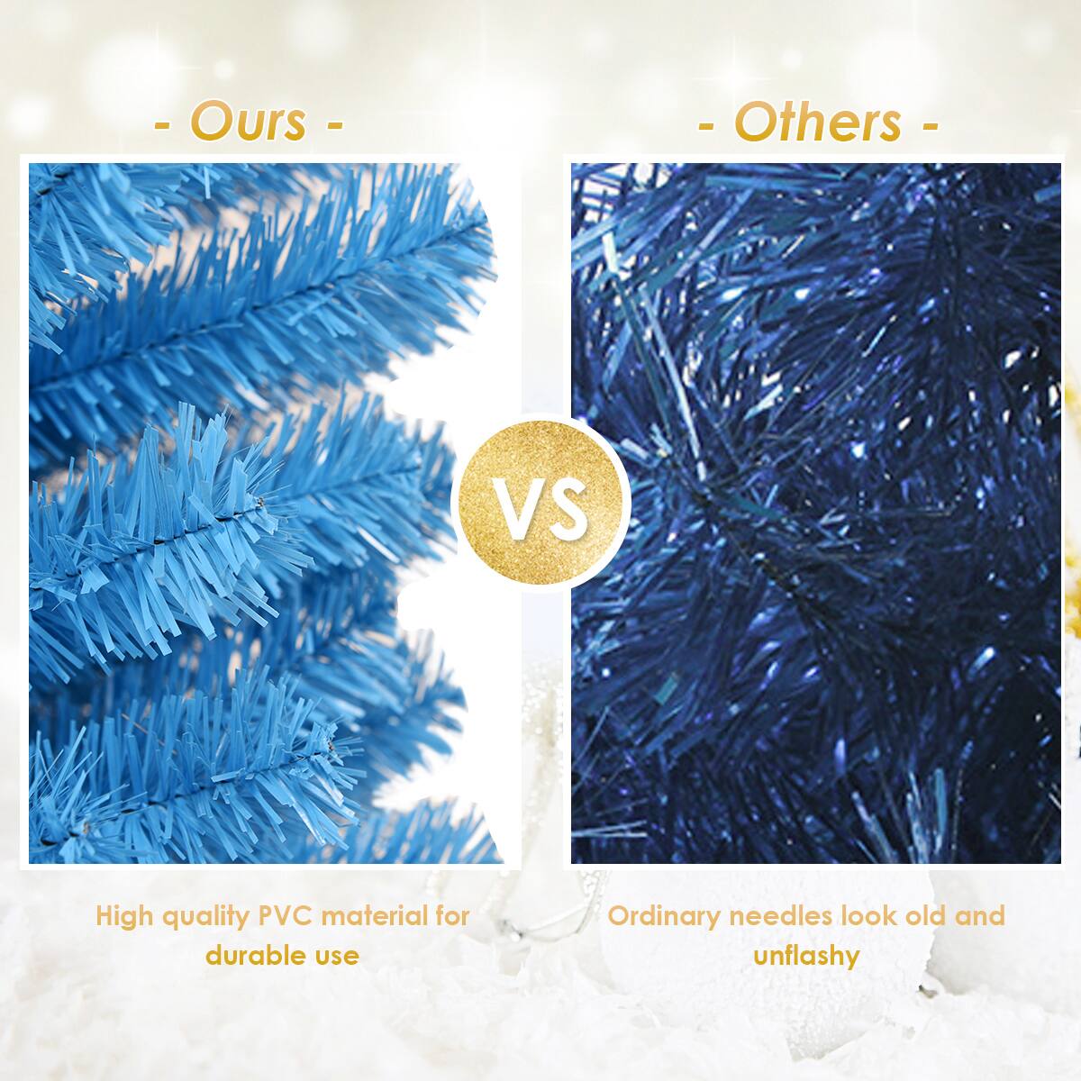 Ours vs Others:

* High quality PVC material for durable use
* Ordinary needles look old and unflashy
* Unflashy