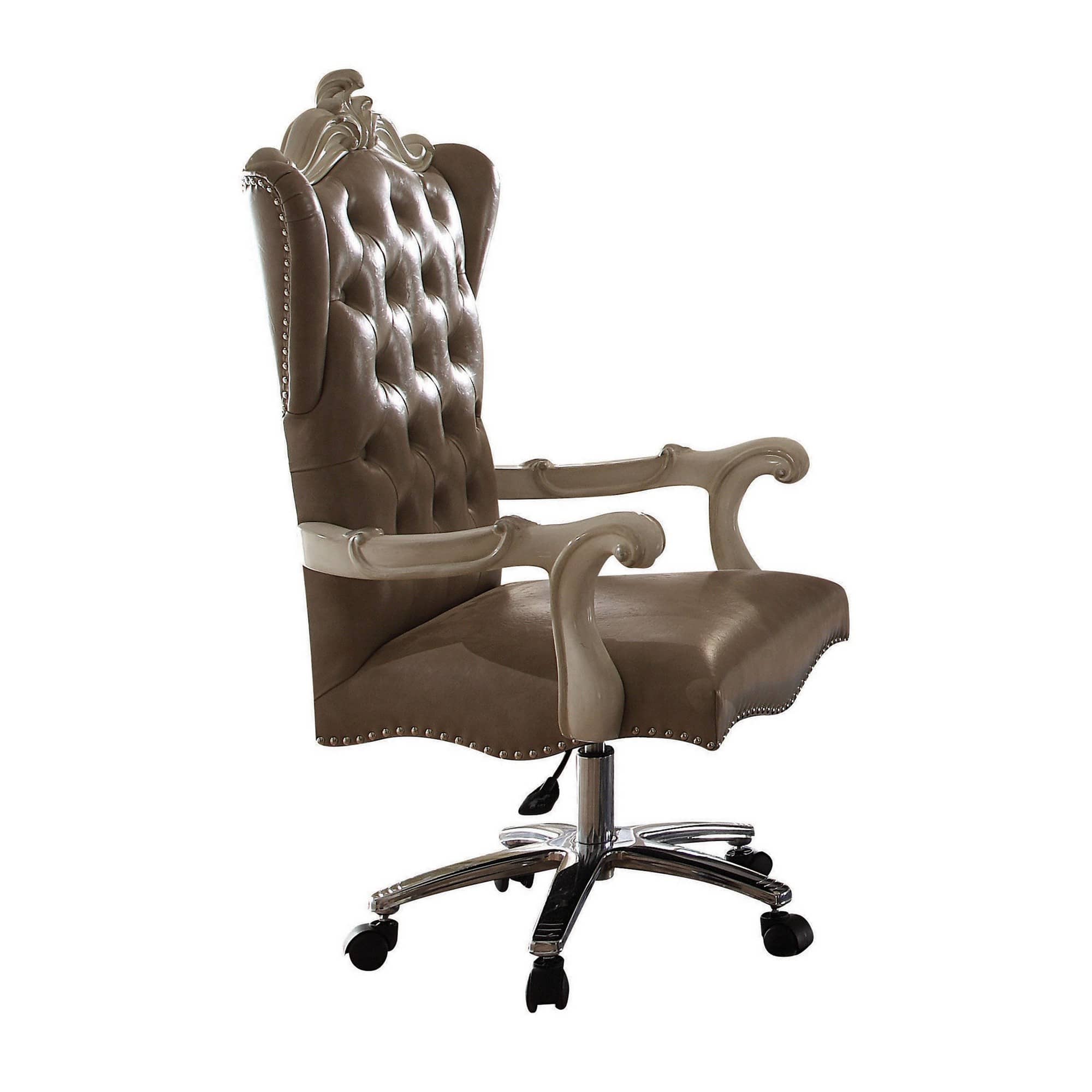 Manhattan Lane - Leather Upholstered Executive Chair With Lift - Brown and White
