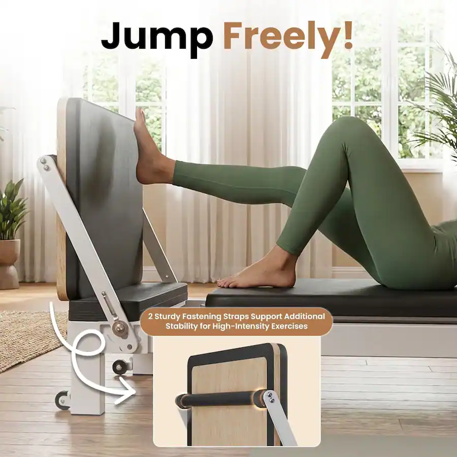 Back Machine Pilates Syedee 86.6”Foldable Pilates Equipment, Pilates Reformer Machine ...